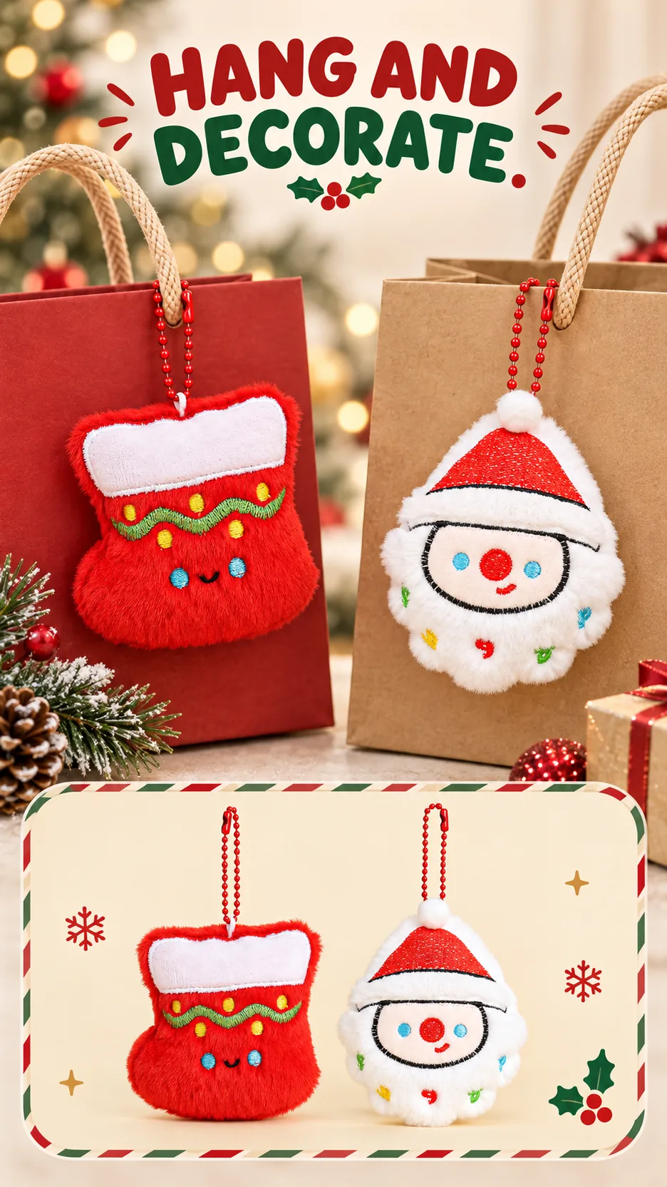 Christmas Plush Keychains and Backpack Charms product detail 7