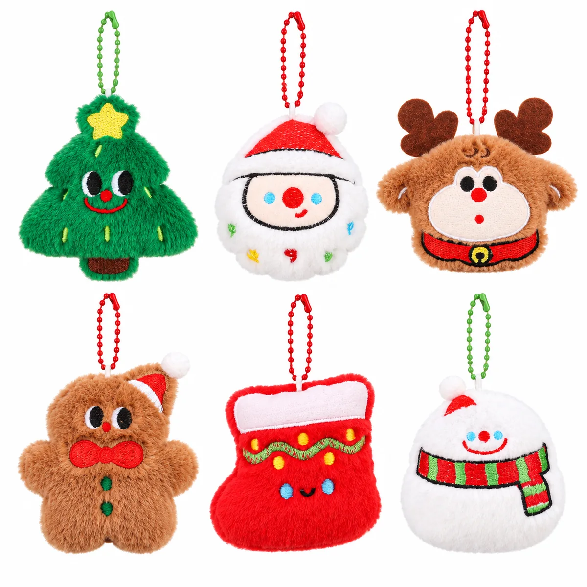 Christmas Plush Keychains and Backpack Charms