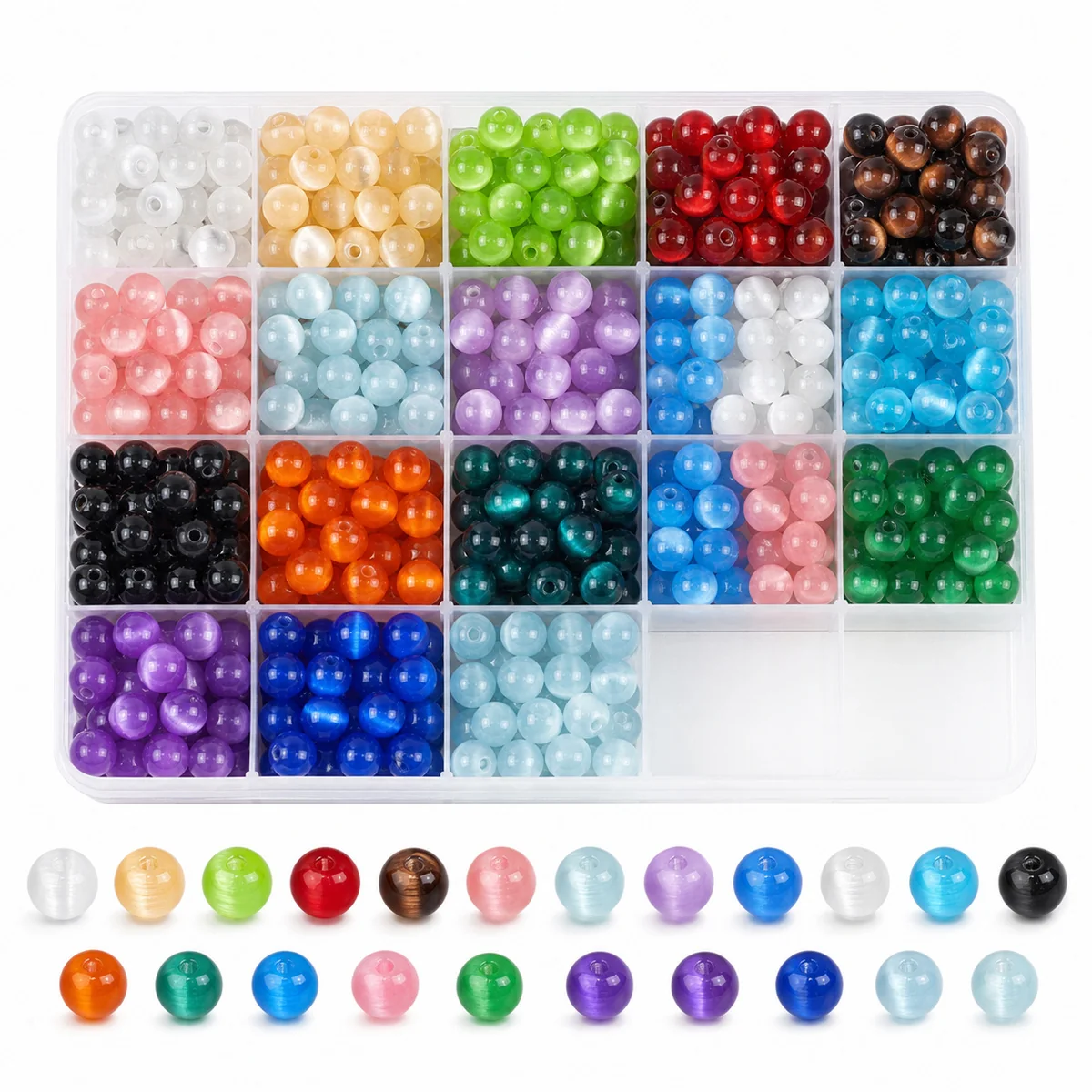 8mm 10mm 12mm Round Resin Cat Eye Beads Loose Spacer Beads for DIY Jewelry Making Bracelet Necklace