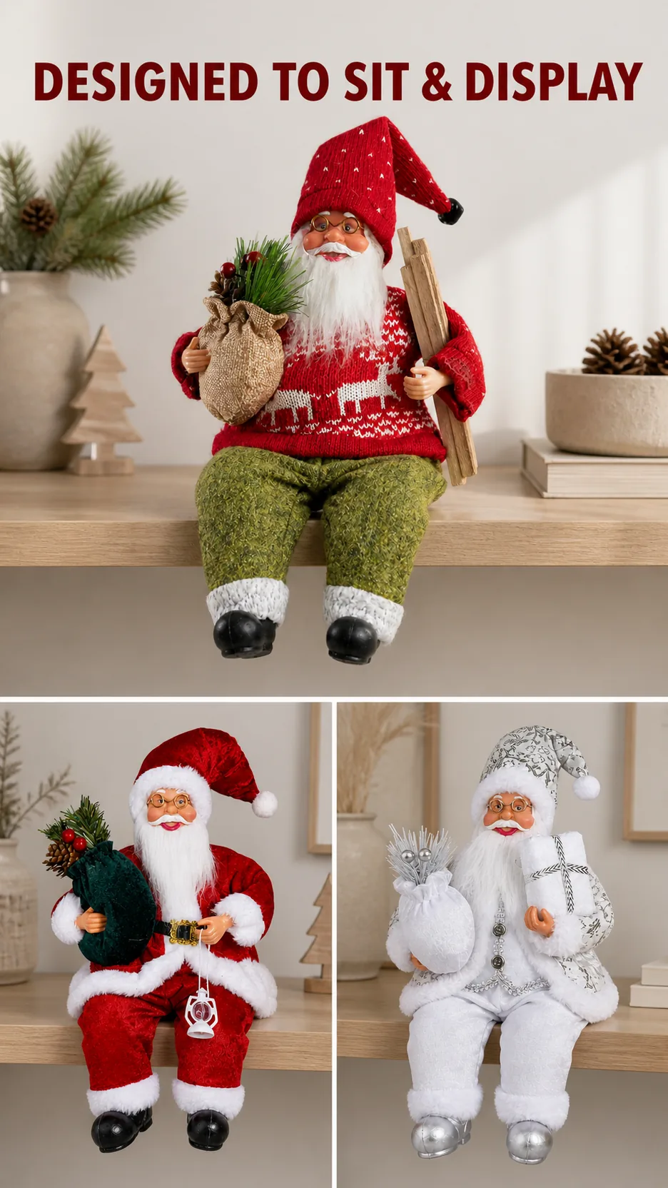 12-Inch Sitting Santa Figurines product detail 3