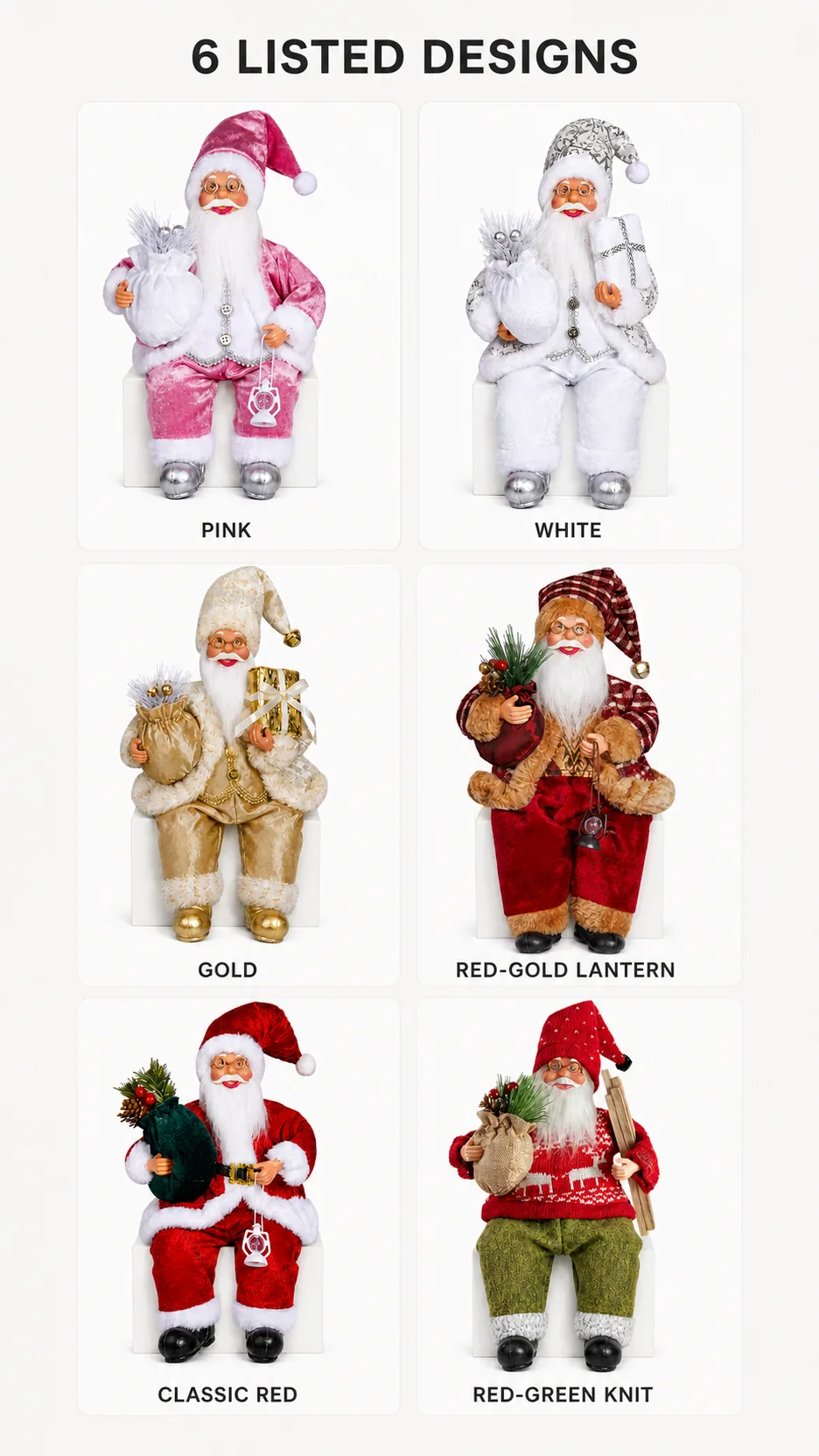 12-Inch Sitting Santa Figurines product detail 5