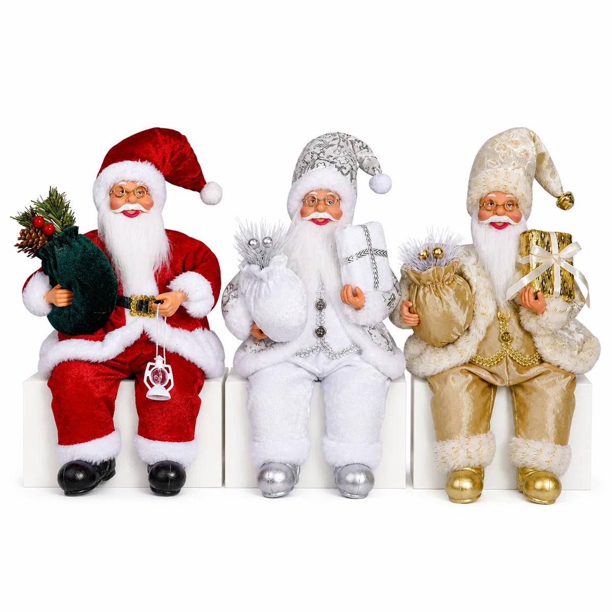 12-Inch Sitting Santa Figurines