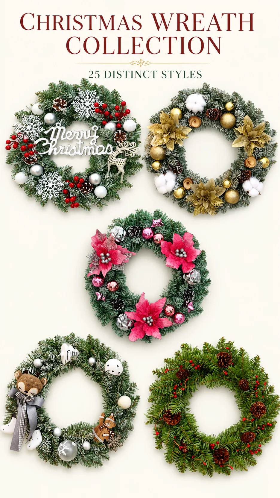 Pinecone PVC Christmas Wreaths product detail 1