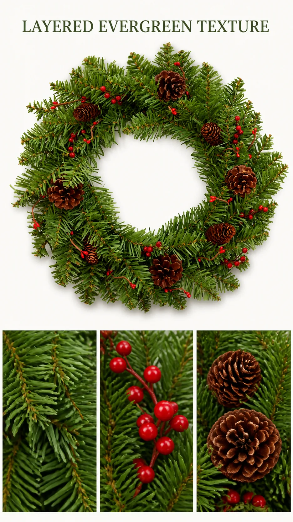 Pinecone PVC Christmas Wreaths product detail 2