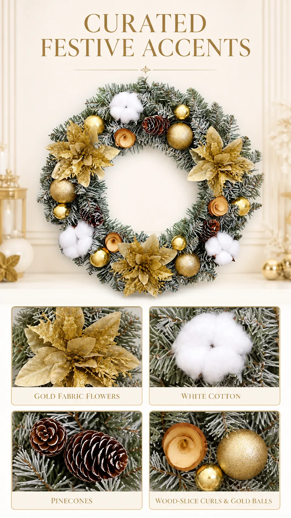Pinecone PVC Christmas Wreaths product detail 3