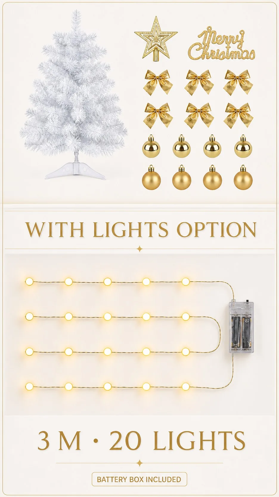 White Mini Tabletop Christmas Tree product detail 3