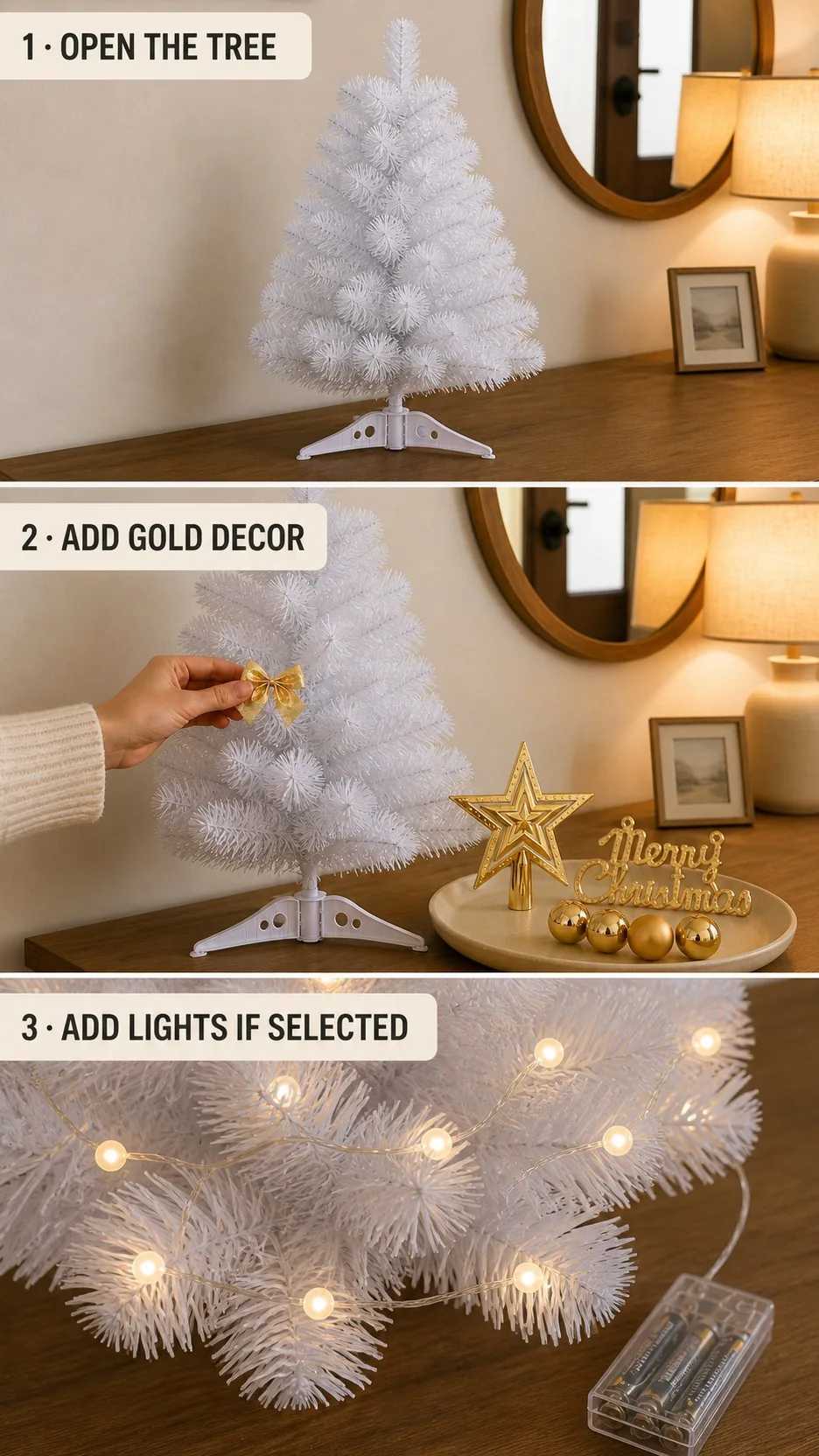 White Mini Tabletop Christmas Tree product detail 6