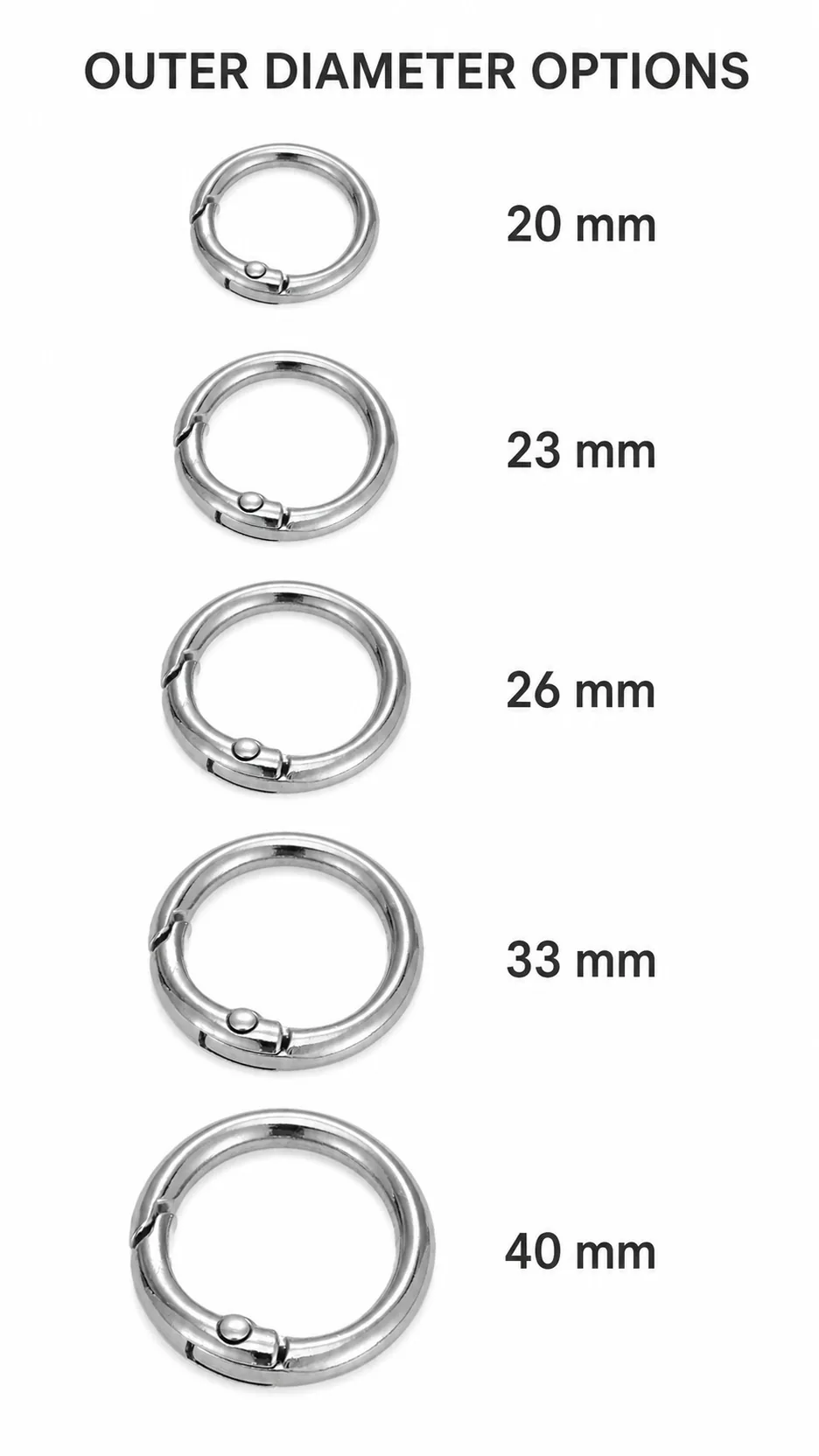 Zinc Alloy Spring Gate Round Rings DIY Bag Accessories Metal Connector Keychain Hooks product detail 3