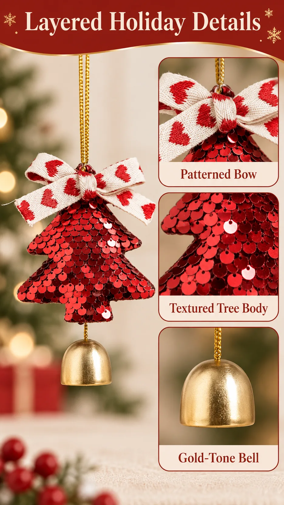 A New Year's charring Christmas decoration doorbell and a Christmas car wind bell gift. product detail 2
