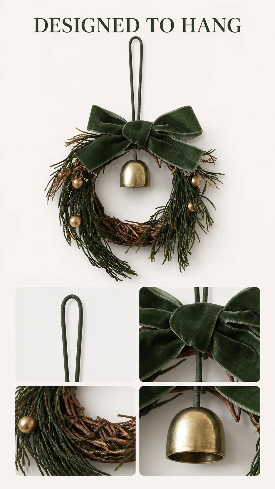 Mini Bell Wreath Door Decorations product detail 3