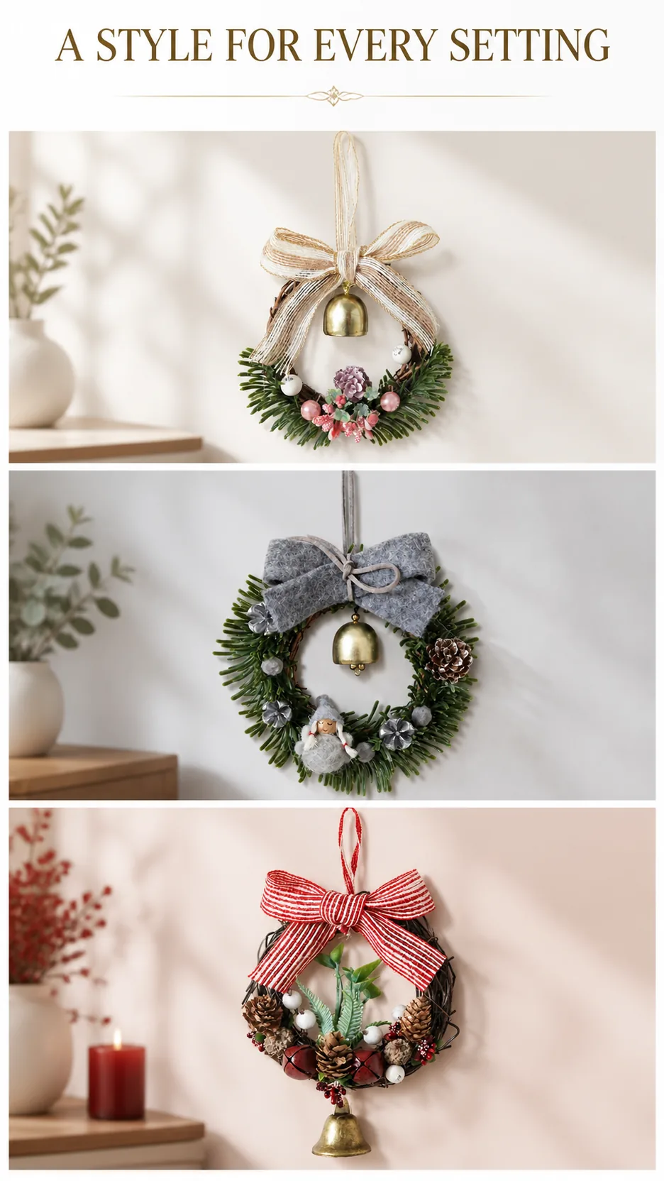 Mini Bell Wreath Door Decorations product detail 4