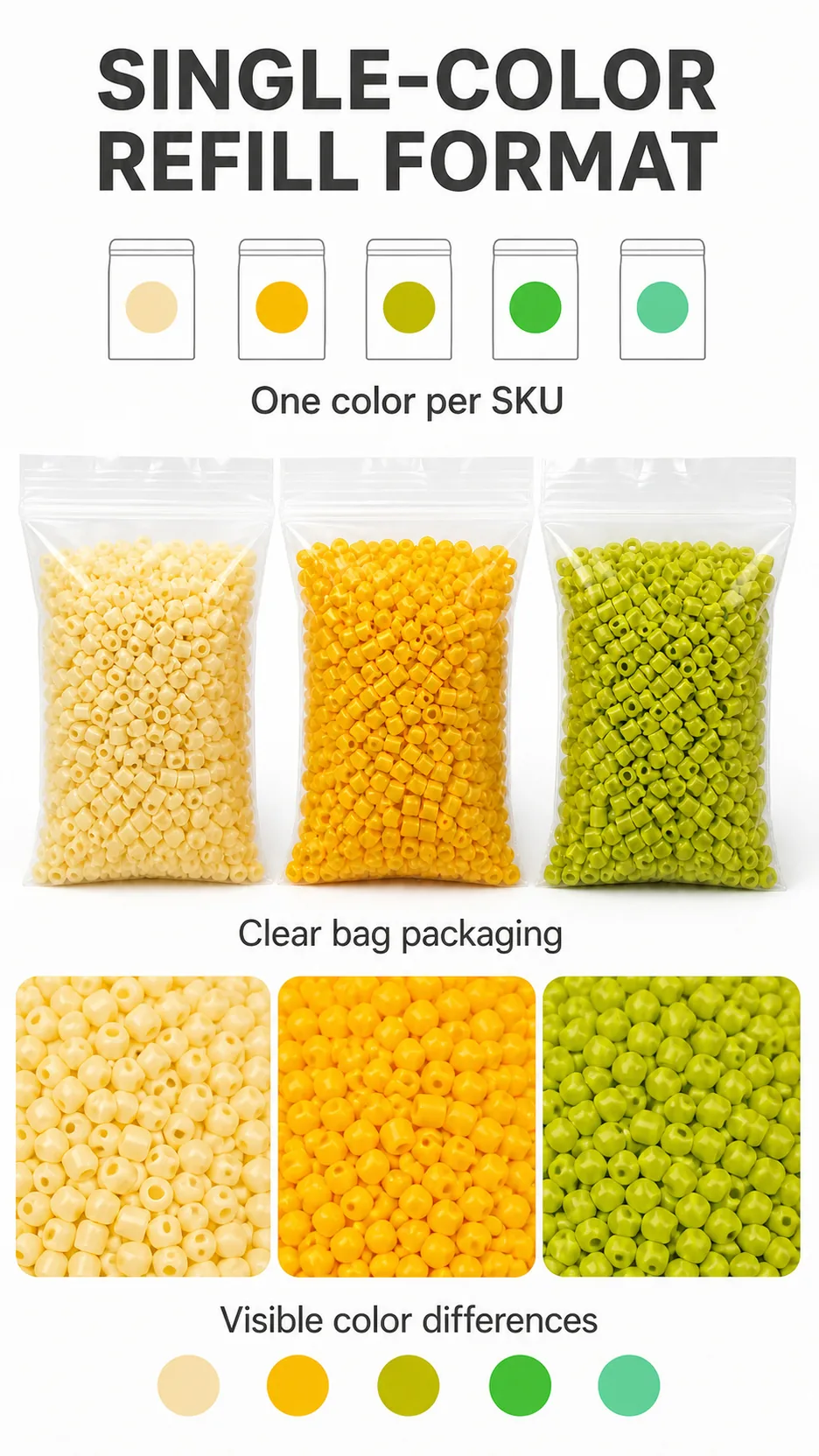 2.6mm Fusion Bead Refills Single Color Plastic DIY Craft Beads Wholesale product detail 2
