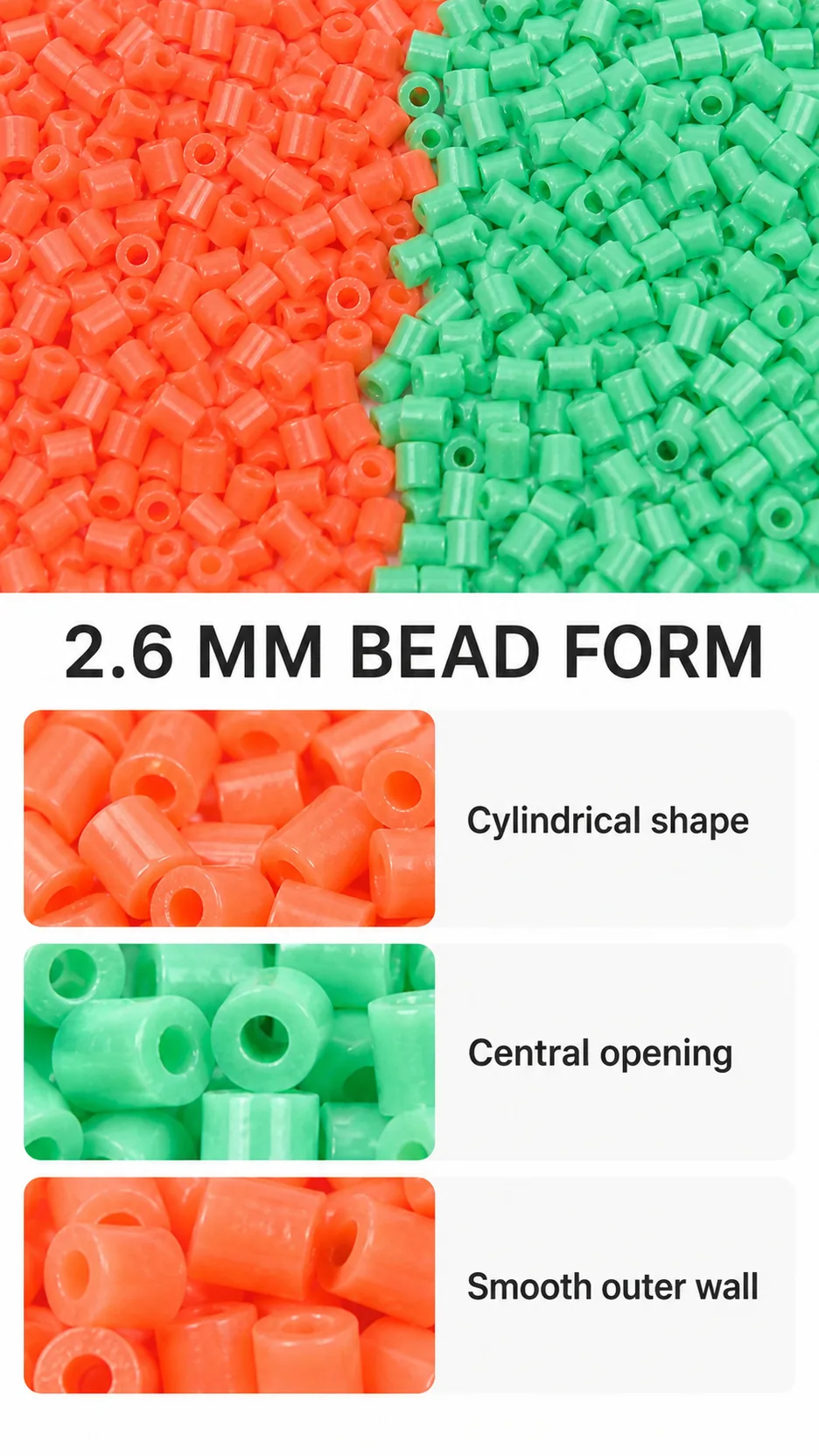 2.6mm Fusion Bead Refills Single Color Plastic DIY Craft Beads Wholesale product detail 3