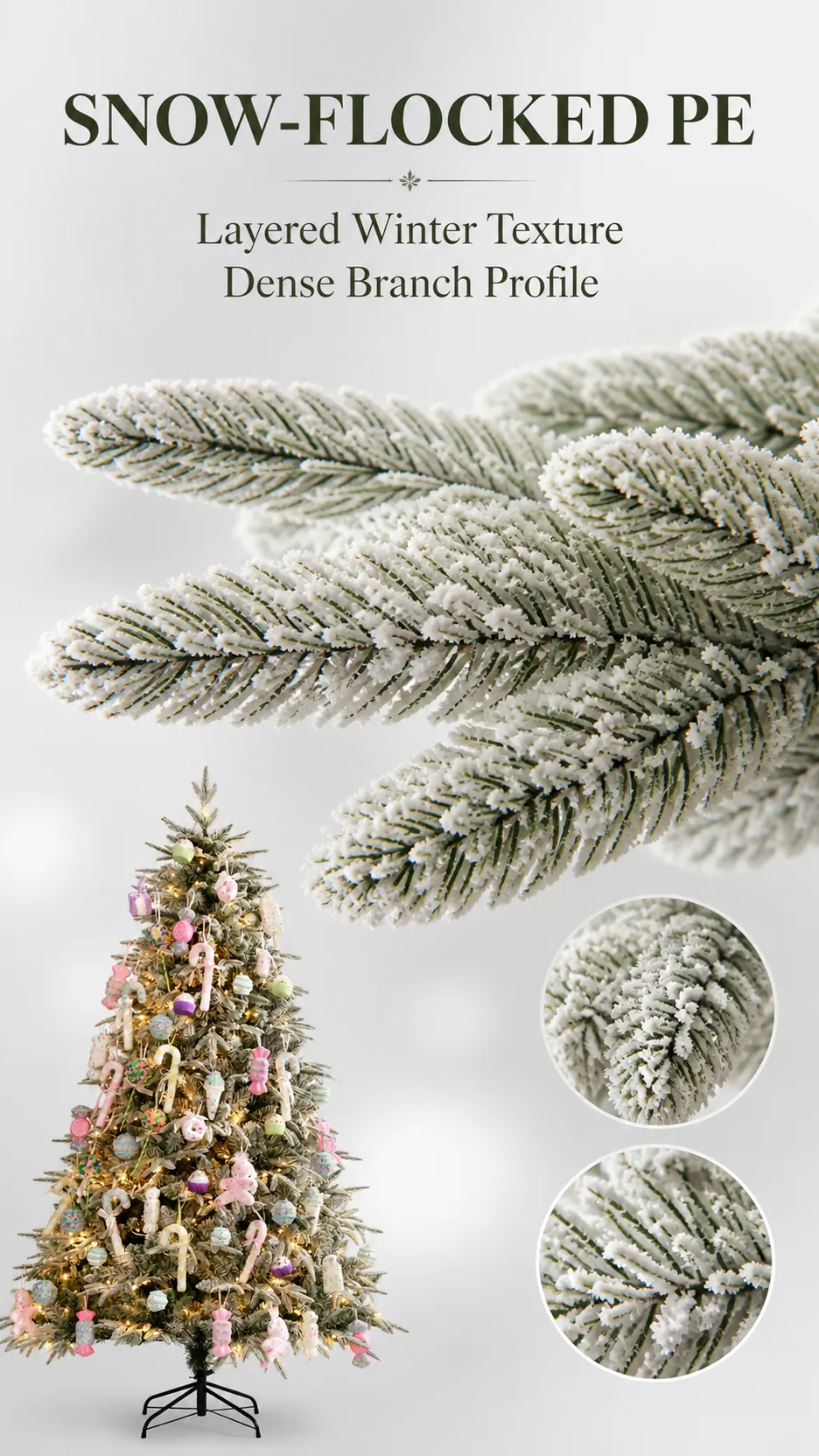 Snow-Flocked PE Christmas Tree with Lights product detail 2