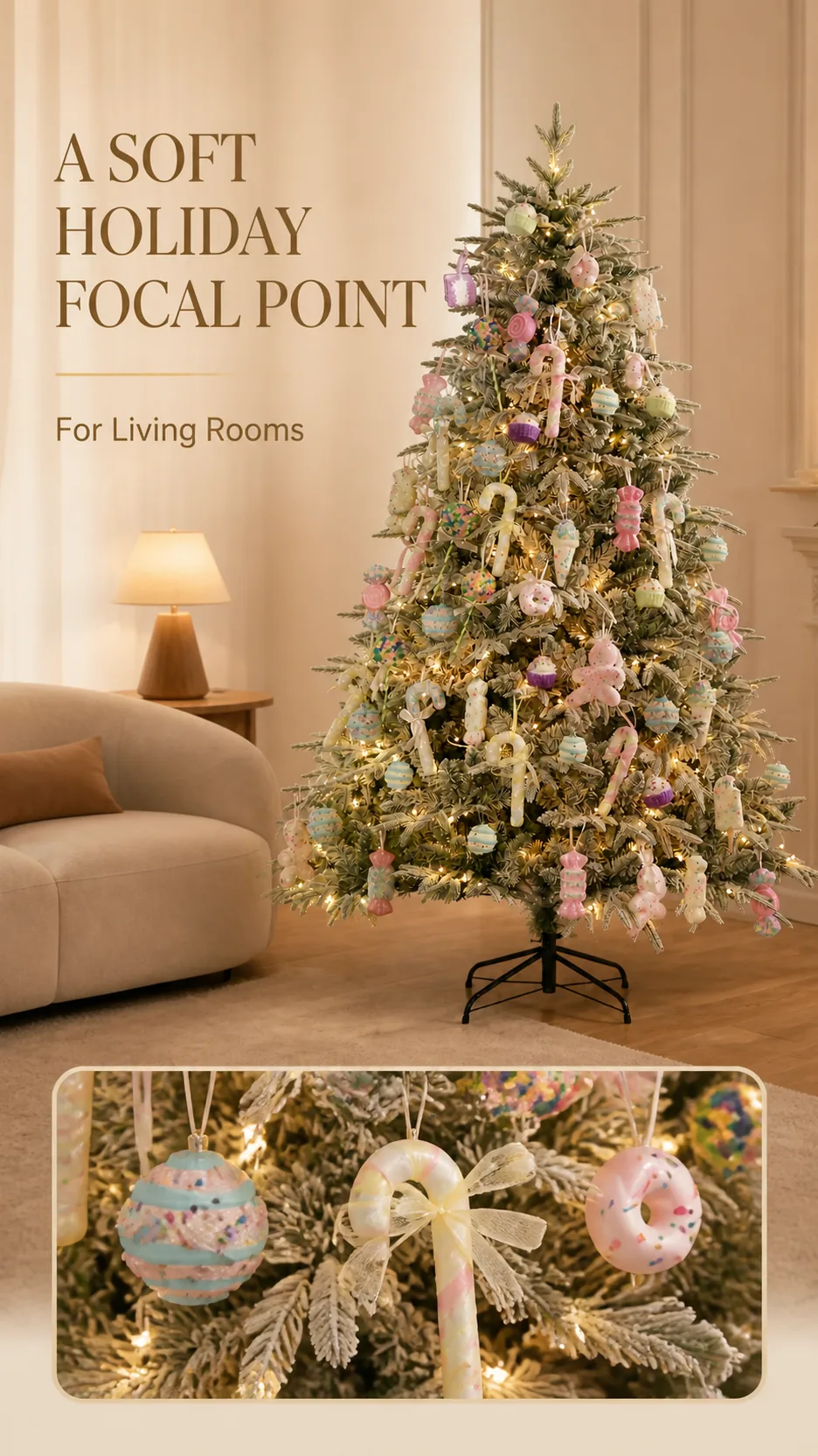 Snow-Flocked PE Christmas Tree with Lights product detail 6