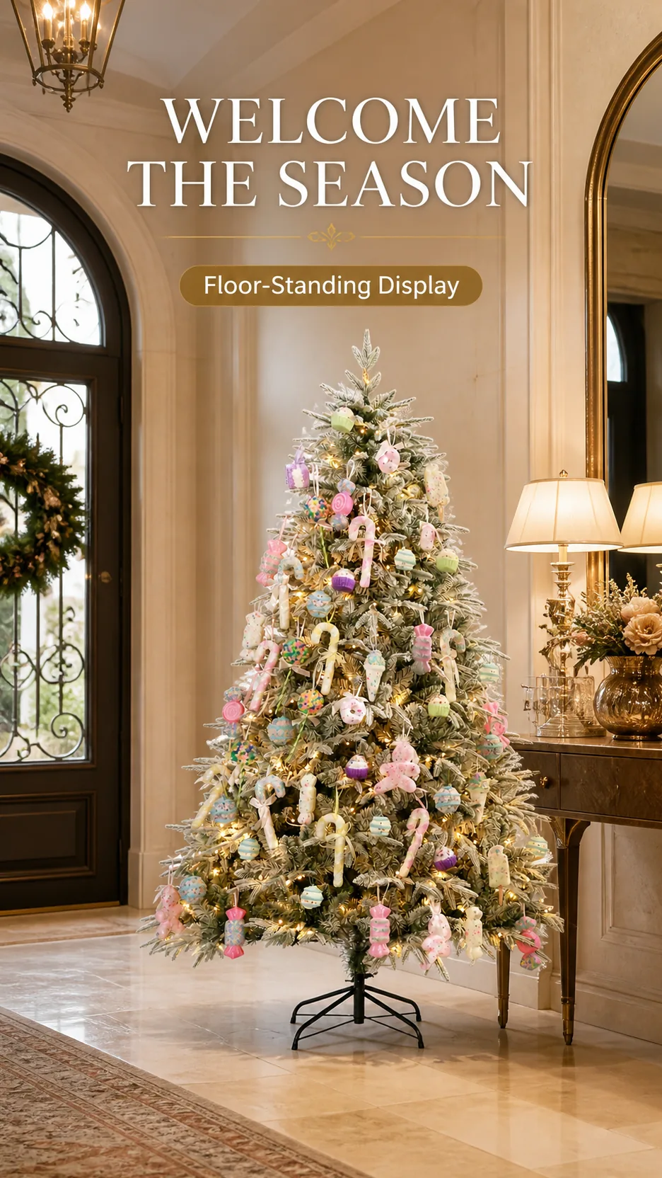 Snow-Flocked PE Christmas Tree with Lights product detail 7