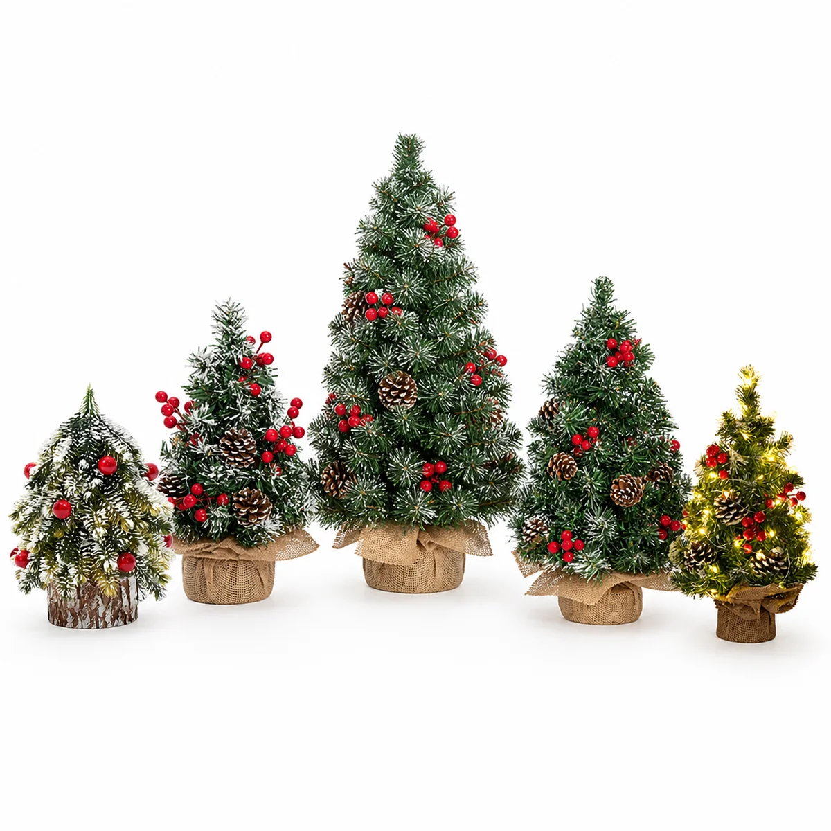 Decorated Mini Tabletop Christmas Trees