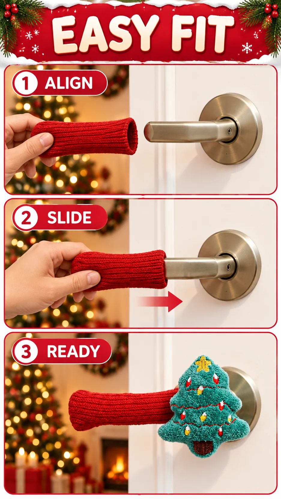 2026 Santa and Christmas Tree Door Handle Covers and Hanging Ornaments product detail 3