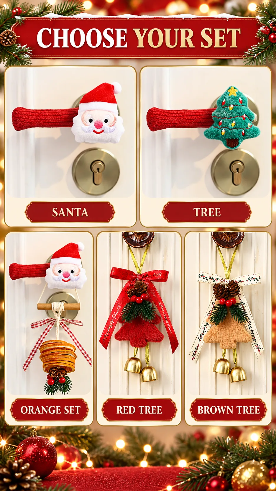 2026 Santa and Christmas Tree Door Handle Covers and Hanging Ornaments product detail 5