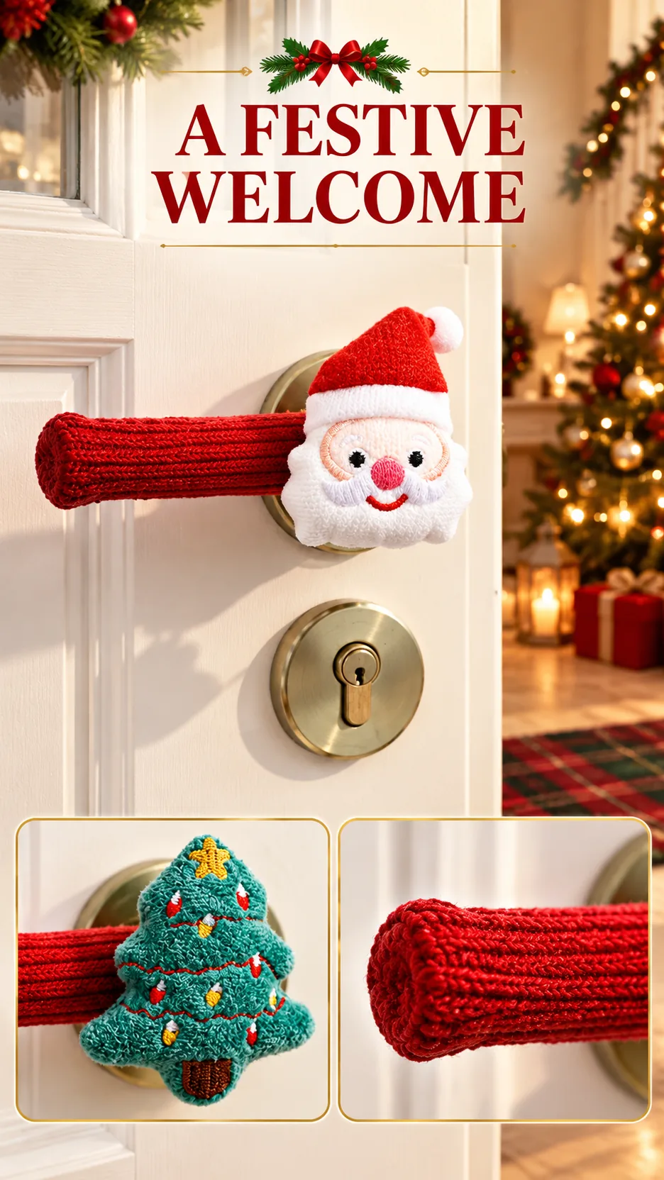 2026 Santa and Christmas Tree Door Handle Covers and Hanging Ornaments product detail 6