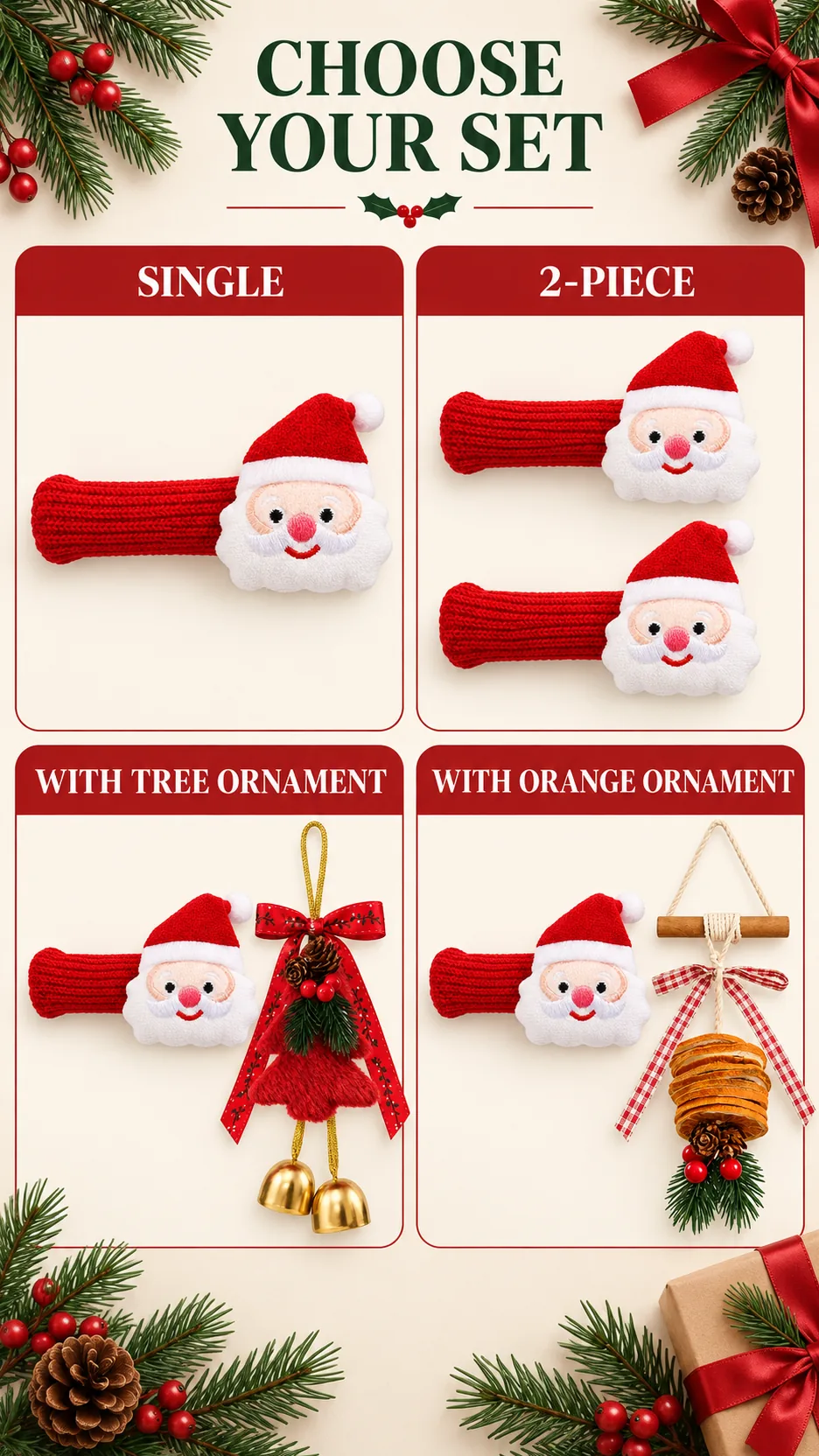2026 Santa and Christmas Tree Door Handle Covers and Hanging Ornaments product detail 8
