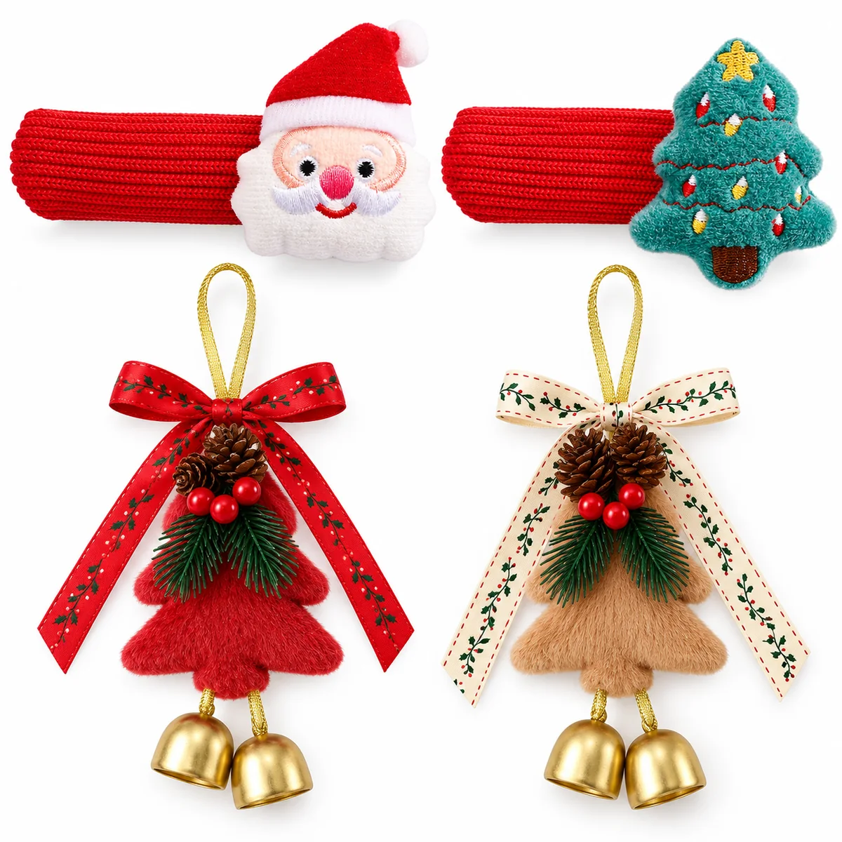 2026 Santa and Christmas Tree Door Handle Covers and Hanging Ornaments