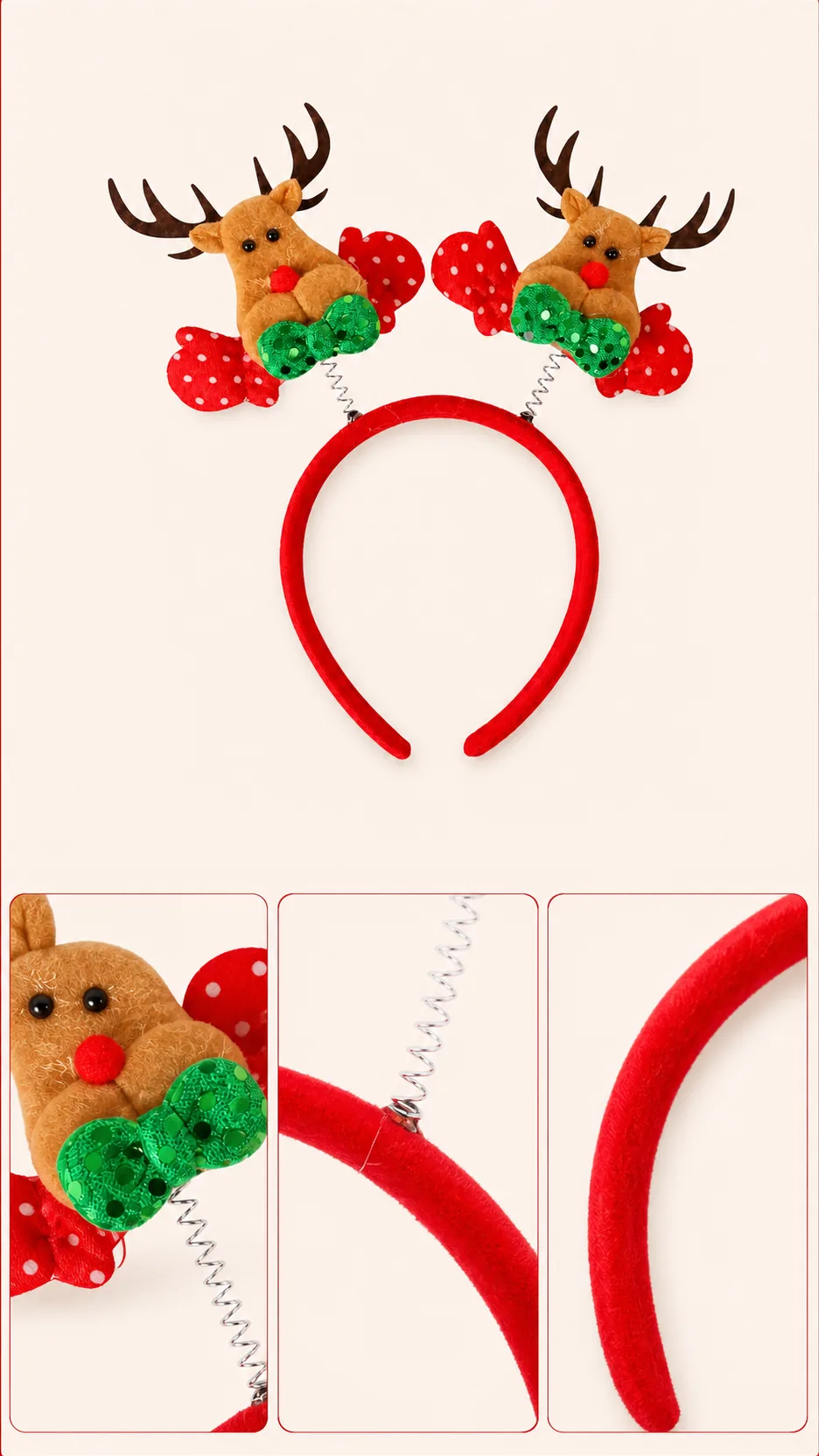 Cartoon Reindeer Antler Party Headbands product detail 3
