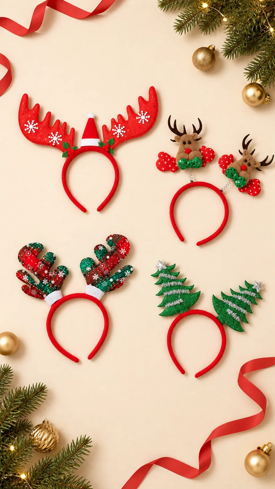 Cartoon Reindeer Antler Party Headbands product detail 8