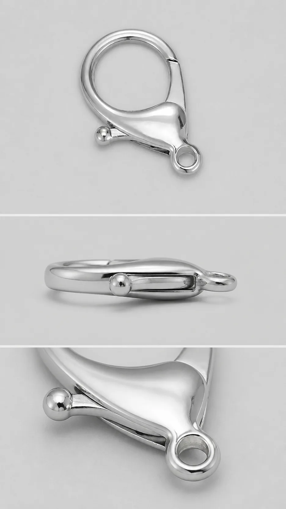Wholesale Zinc Alloy Lobster Clasp Keychain Hardware DIY Accessories Set with Chain and Swivel Snap product detail 3