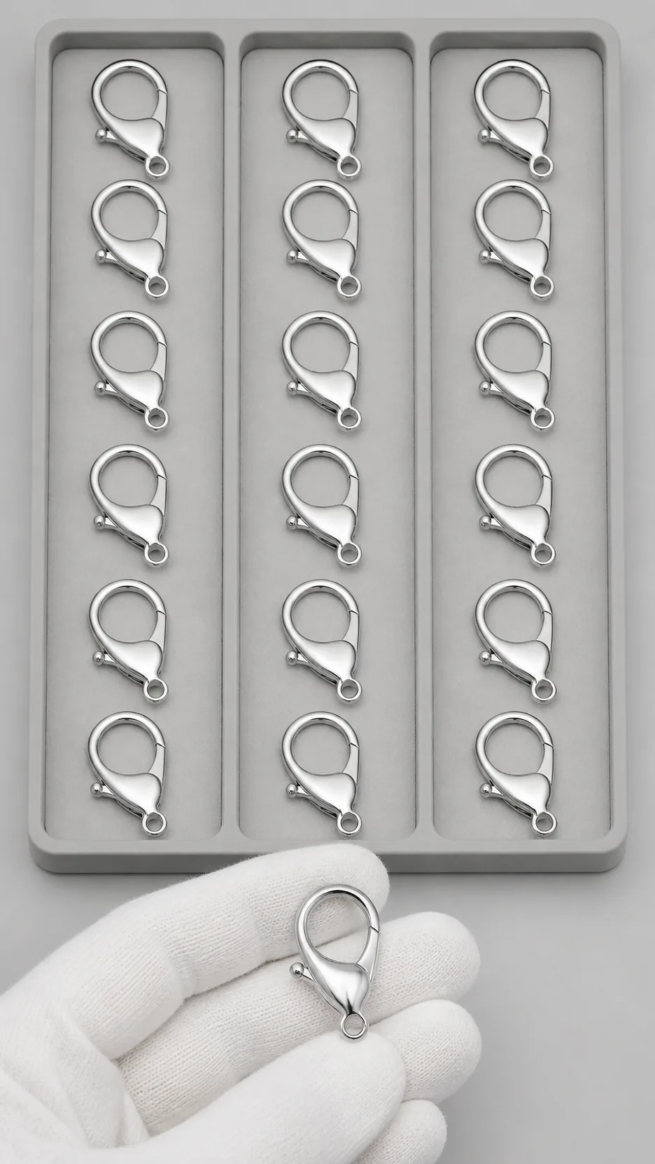 Wholesale Zinc Alloy Lobster Clasp Keychain Hardware DIY Accessories Set with Chain and Swivel Snap product detail 8