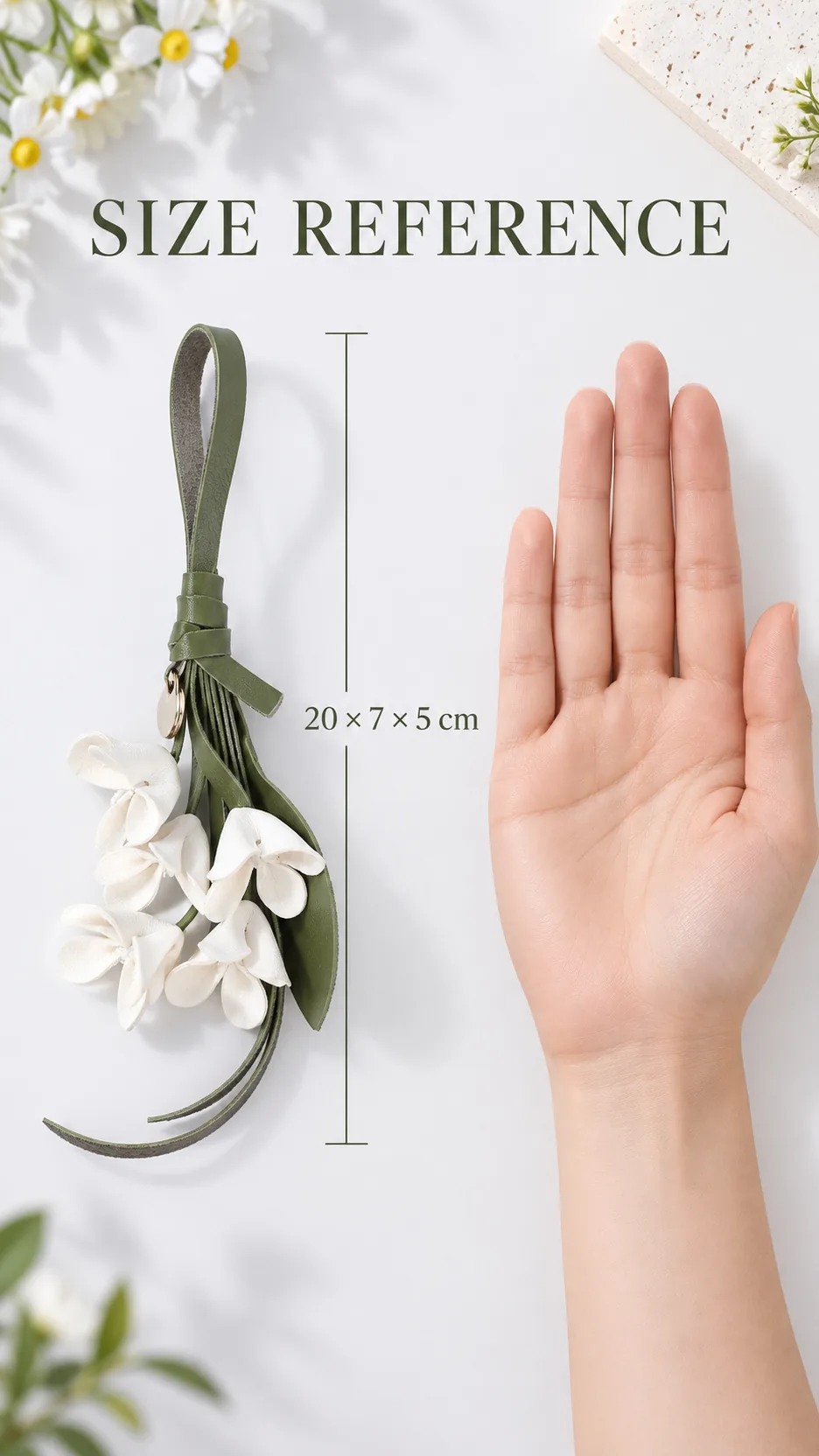 European Style Fashionable Osmanthus Flower Keychain PU Cute Bag Pendant High-end Feel product detail 4