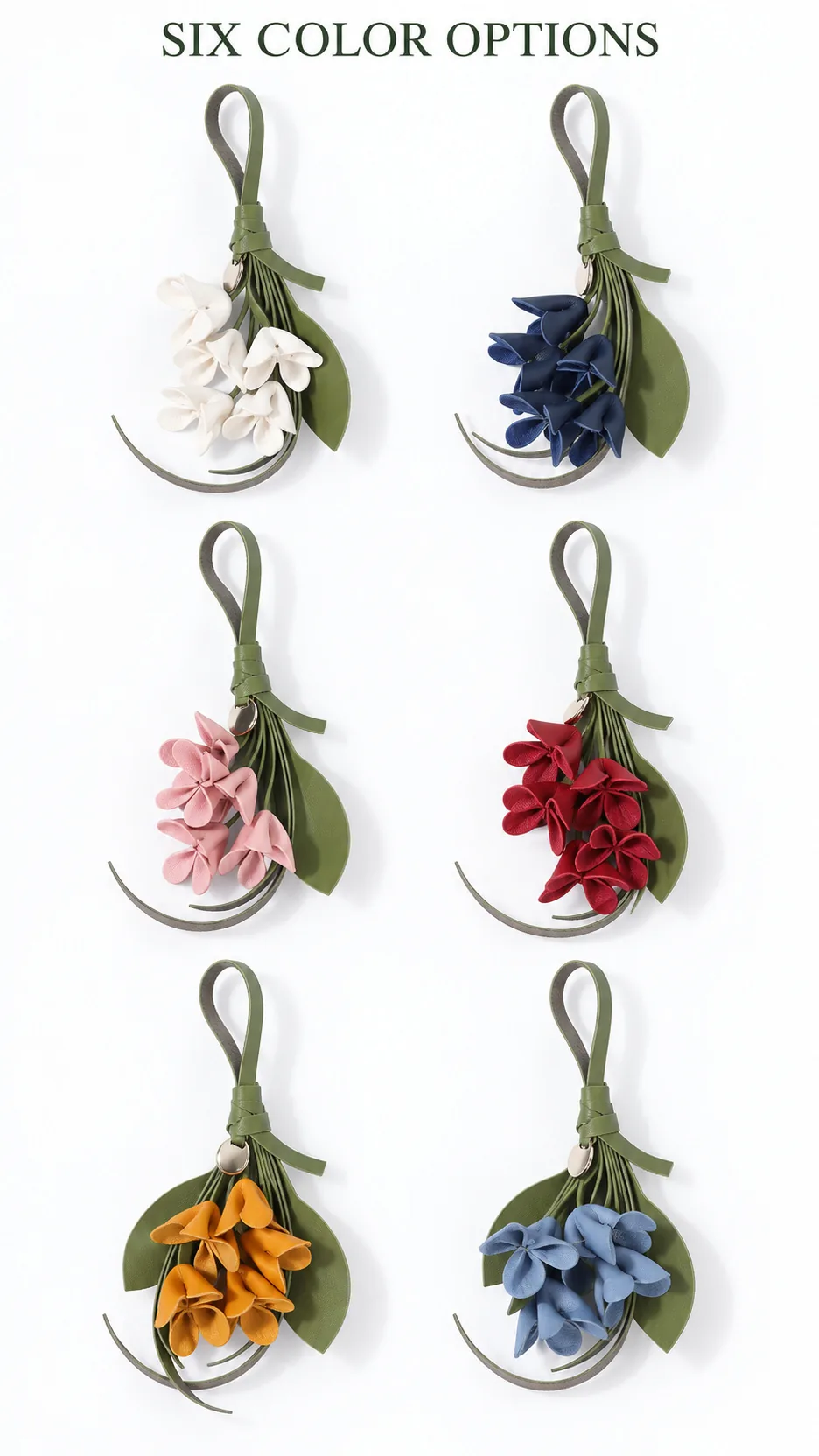 European Style Fashionable Osmanthus Flower Keychain PU Cute Bag Pendant High-end Feel product detail 5